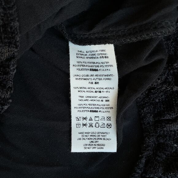 Free People Ruby Lace Mini Dress Balloon Sleeve Black BOHO Witchy Romantic Goth - Picture 12 of 16